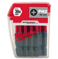 Milwaukee 4932430855 Shockwave PH2 50mm Screwdriver Bits - 10 Pcs
